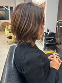 ミニウルフ　グラデーションカラー　ショートウルフ　30代40代