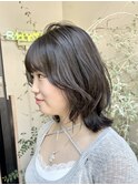 透明感暗髪カラー×ミディアムレイヤーボブ