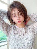 夏に映える柔らかなミディアムボブカラー