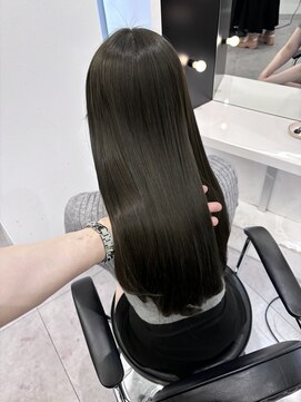 ノー バイ イオエ 西梅田(no. by ioe) ブリーチなしカラー/髪質改善/ミルクティーベージュ/小顔ヘア