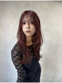 ミルクティーブロンド/ダークブルー/デジタルパーマ/中央林間