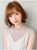 アプリコットオレンジくびれヘアハイライトカラー夏*