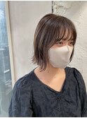 【ALLY 濱田】ブリーチ無しベージュ × 外はねボブ