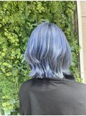 ブリーチ2回必須韓国アイドル風ペールブルー横浜ヘア