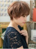 ★フルバングミルクチョコレートくせ毛風ショート20代30代★9