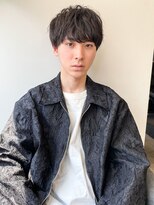 20代30代韓流☆ツイストパーマショートマッシュアッシュブラック