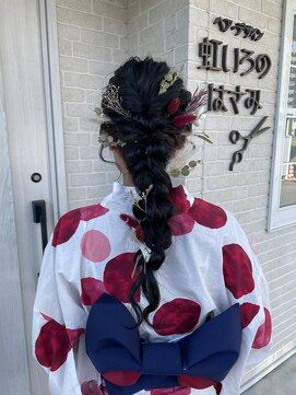 ヘア デザイン 虹いろのはさみ あみおろし