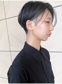 【morio池袋】大人かっこいい黒髪前下がりショート♪