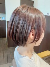 ヘアメイク フラン(Hair Make F'LAN) ミニショート×ピンクグレー