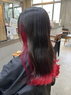 エッジ 下北沢(edge.) イヤリングカラー　裾カラー　レッド　edge.下北沢