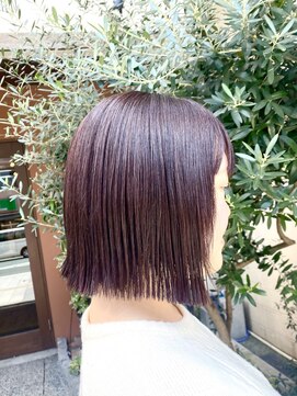 ココカラヘアー ニコ(cococara hair nico) 切りっぱなしボブ/ミニボブ/タッセルボブ/ピンクカラー/春カラー