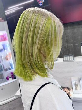 セレーネヘアーレイズ 梅田店(Selene hair Raise) beige×limegreen