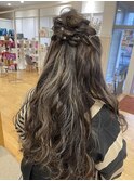 ハーフアップヘアセット