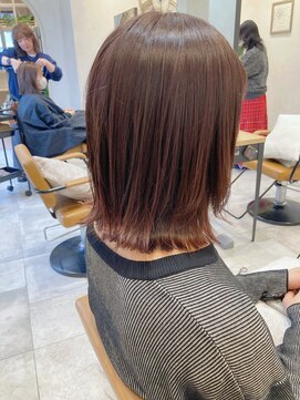 ラボヌールヘアーグレース 門前仲町店(La Bonheur hair grace) 暖色系カラー/肩ラインボブ