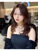 ミニウルフレイヤーカット顔周り前髪韓国ミディアムロング/池袋