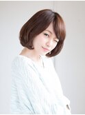 前下がりボブ×内巻きワンカール
