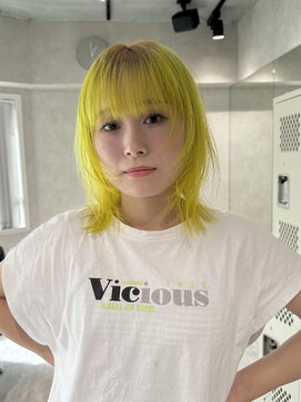 ハイプ(HYPE) ブリーチ&ダブルカラー/ハッシュカットレイヤー/ルーツカラー