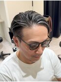 50代40代白髪ぼかしシルバーメッシュバレイヤージュ