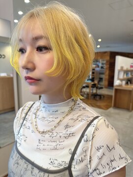 イロウ 山口どうもん店(IROW) デザインカラー/イエローカラー/ウルフカット/ショート