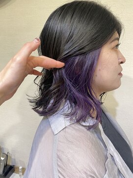 リアン 熊谷本店(Rien) 紫のインナーカラー