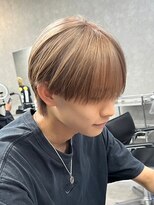 エルマーク 心斎橋(L-MARK)&nbsp;マッシュブリーチハイトーンハイライトスパイラルツーブロック