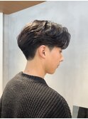 センターパート×ニュアンスパーマ
