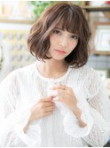 くせ毛風斜めバングくすみカラー小顔大人ボブh4志木20代30代40代