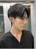 毛流れセンターパートニュアンスパーマ