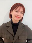 ヘイリーボブ　ミニボブ　切りっぱなし　アプリコットオレンジ