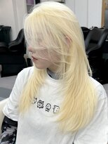 プネル(punel)&nbsp;牧レイヤーカット　韓国ブロンド　ハッシュカット