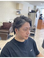コレロ ヘアー(KORERO hair) 楽々園◎大人メンズ白髪活かし無造作パーマミディ