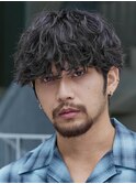 大分シャドウパーマメンズカットラウンドマッシュツーブロック