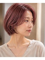 ヘアアンドメイク アース 入間店(HAIR&MAKE EARTH) 艶感ピンクブラウンボブ