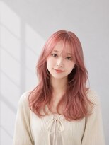 アース コアフュールボーテ 東松山店(EARTH coiffure beaute)&nbsp;グレージュピンク_韓国ヘア_顔周りレイヤー_ヨシンモリ