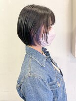 キャンバス バイ ネオリーブ 横浜西口(Canvas by neo.)&nbsp;ショートボブ　インナーカラー　ネイビーブルー