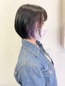 キャンバス バイ ネオリーブ 横浜西口(Canvas by neo.) ショートボブ インナーカラー ネイビーブルー