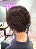 くびれショート×白髪ぼかしグレーアッシュカラー【浦田】