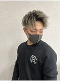 ツーブロック短髪モテるスーツ束感メッシュシークレットパーマ