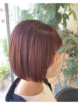 ヘアーアンドメイク ペリドット(hair&make Peridot) ミニボブ/パープルグレー/小顔補正立体カット