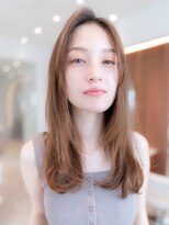 20代30代大人かわいい/レイヤーカット/シルキーベージュ/小顔