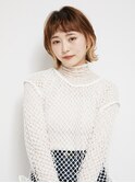 黒髪/グレーベージュ/レイヤーロング/前髪パーマ[新宿駅]