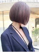 ショートボブグレージュハイライトレイヤーカット髪質改善