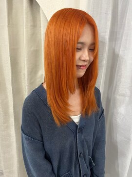 イチエ(icie) オレンジカラー ロング