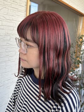 ラウレア(Laule'a) 白髪が気になる方にもおすすめチェリーピンクのアンブレラカラー