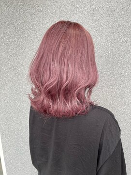 ミチオノザワヘアサロンギンザ 静岡店(Michio Nozawa HAIR SALON Ginza) 可愛いペールピンク/全頭ブリーチ/チェリーピンク