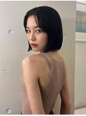 ネイビーカラーボブミニボブカット