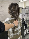 ハイライトハイトーンダブルカラー20代30代40代前髪長めULu