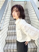 リブロ 三軒茶屋(LIBRO) ミニウルフデジタルパーマチェリーブラウンウルフカット