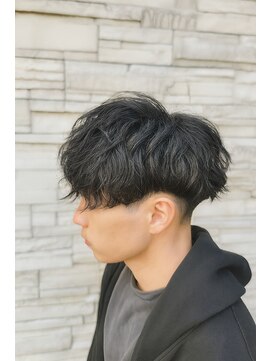 黒髪マッシュパーマ/スパイラル/波巻き/無造作パーマ