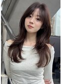 ロングレイヤー 韓国ヘア くびれレイヤー ヨシンモリ